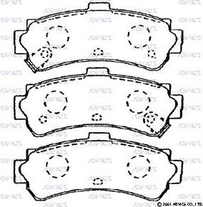 Advics SN573P - Тормозные колодки, дисковые, комплект www.autospares.lv