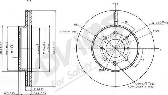 Advics C6F123B - Brake Disc www.autospares.lv