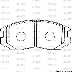 Advics SN278 - Тормозные колодки, дисковые, комплект www.autospares.lv