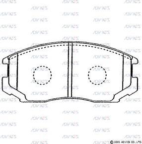 Advics SN277 - Тормозные колодки, дисковые, комплект www.autospares.lv