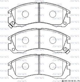 Advics D1N034 - Тормозные колодки, дисковые, комплект www.autospares.lv