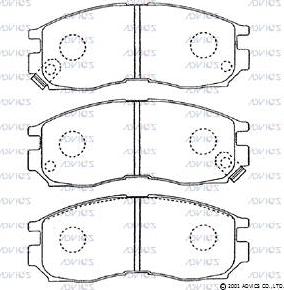 Advics D1N035 - Тормозные колодки, дисковые, комплект www.autospares.lv