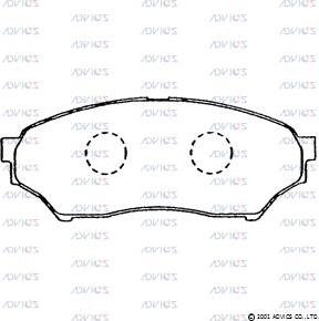 Advics D1N021 - Тормозные колодки, дисковые, комплект www.autospares.lv