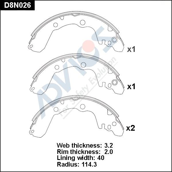 Advics D8N026 - Bremžu loku komplekts autospares.lv