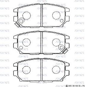 Advics D2N036 - Brake Pad Set, disc brake www.autospares.lv