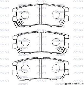 Advics D2N037 - Тормозные колодки, дисковые, комплект www.autospares.lv