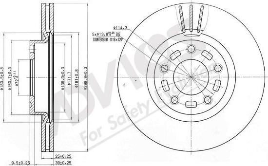 Advics E6F183B - Bremžu diski www.autospares.lv