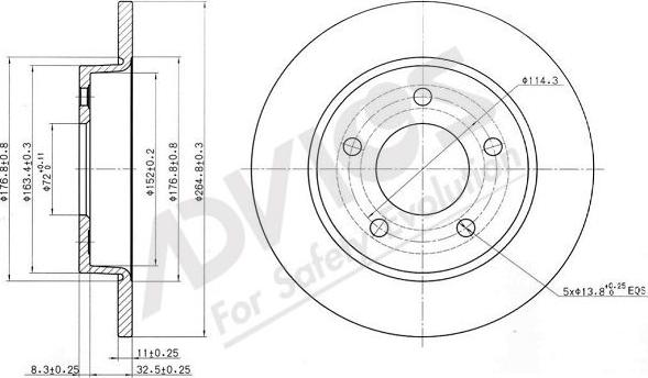 Advics E6R073B - Brake Disc www.autospares.lv