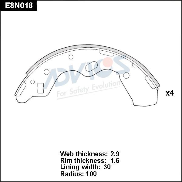 Advics E8N018 - Bremžu loku komplekts www.autospares.lv