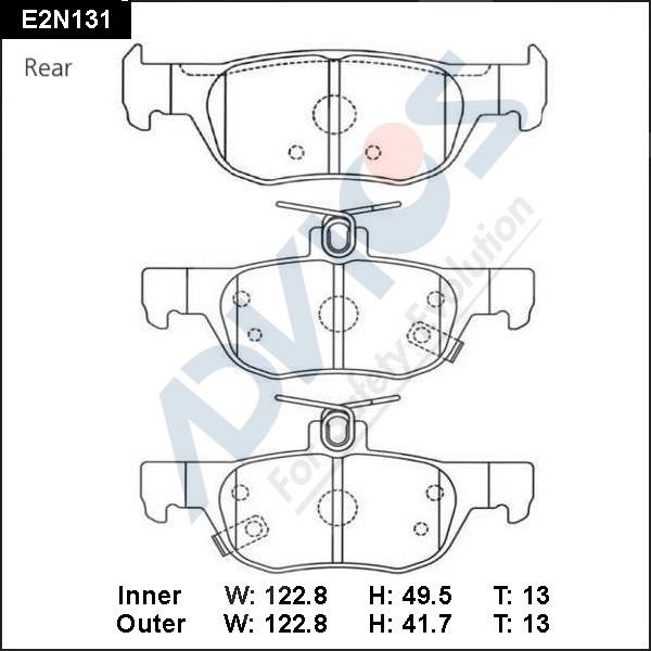 Advics E2N131 - Тормозные колодки, дисковые, комплект www.autospares.lv