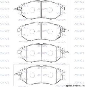 Advics F1N019 - Brake Pad Set, disc brake www.autospares.lv