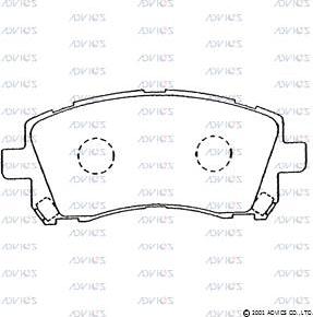 Advics F1N013 - Тормозные колодки, дисковые, комплект www.autospares.lv