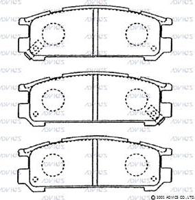 Advics F2N012 - Bremžu uzliku kompl., Disku bremzes www.autospares.lv