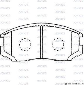 Advics SN297 - Тормозные колодки, дисковые, комплект www.autospares.lv