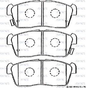 Advics G1N006 - Тормозные колодки, дисковые, комплект www.autospares.lv