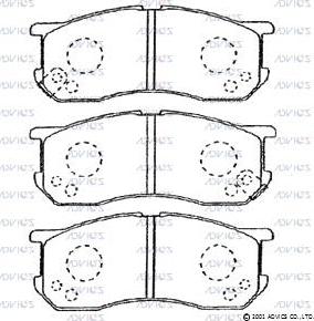 Advics G1N011 - Тормозные колодки, дисковые, комплект www.autospares.lv