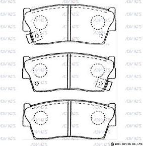 Advics H1N058 - Brake Pad Set, disc brake www.autospares.lv