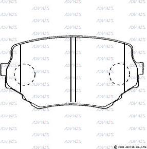 Advics H1N001 - Тормозные колодки, дисковые, комплект www.autospares.lv