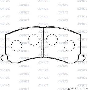 Advics H1N016 - Тормозные колодки, дисковые, комплект www.autospares.lv