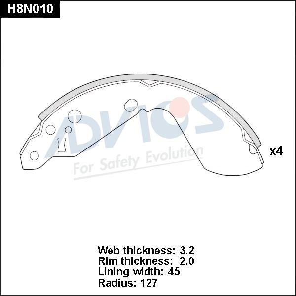 Advics H8N010 - Bremžu loku komplekts www.autospares.lv