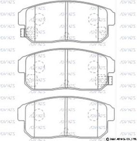 Advics SN433P - Bremžu uzliku kompl., Disku bremzes www.autospares.lv