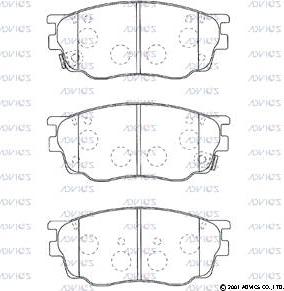 Advics SN599P - Bremžu uzliku kompl., Disku bremzes www.autospares.lv