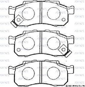 Advics SN569P - Тормозные колодки, дисковые, комплект www.autospares.lv