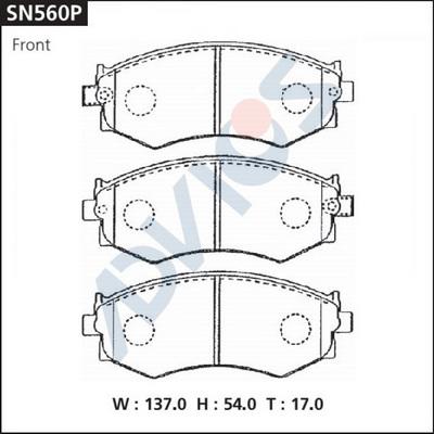 Advics SN560P - Bremžu uzliku kompl., Disku bremzes autospares.lv