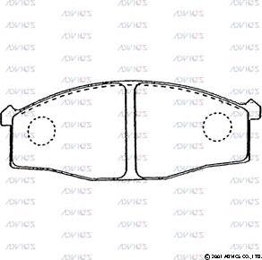 Advics SN574 - Bremžu uzliku kompl., Disku bremzes www.autospares.lv