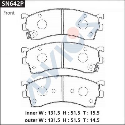 Advics SN642P - Bremžu uzliku kompl., Disku bremzes autospares.lv