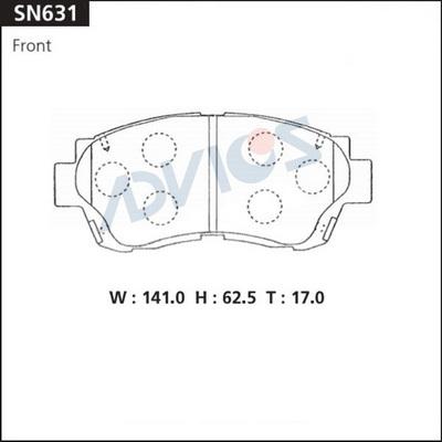 Advics SN631 - Bremžu uzliku kompl., Disku bremzes autospares.lv