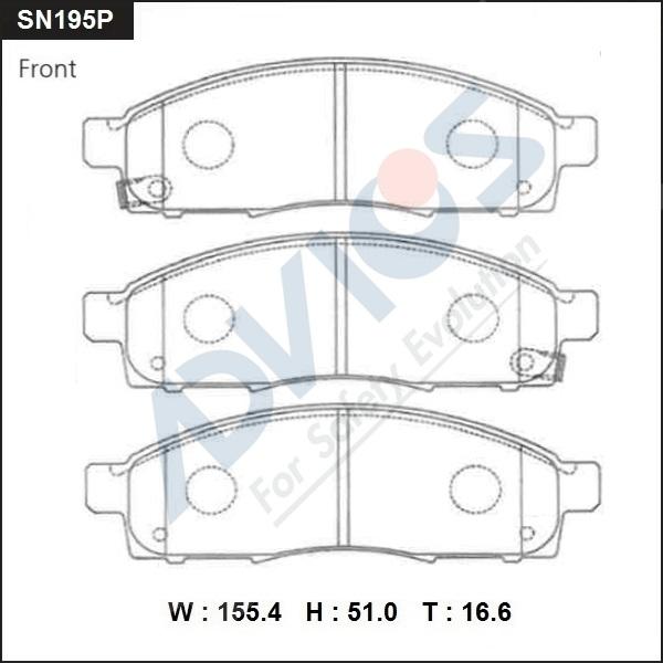 Advics SN195P - Bremžu uzliku kompl., Disku bremzes www.autospares.lv