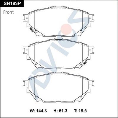 Advics SN193P - Bremžu uzliku kompl., Disku bremzes www.autospares.lv