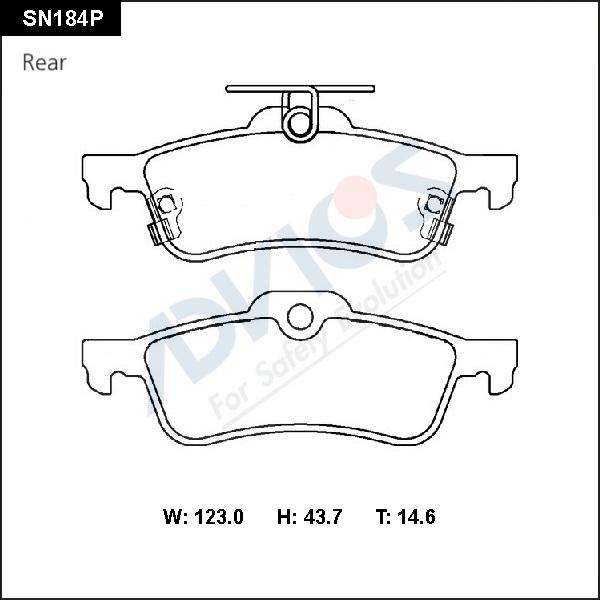 Advics SN184P - Bremžu uzliku kompl., Disku bremzes autospares.lv