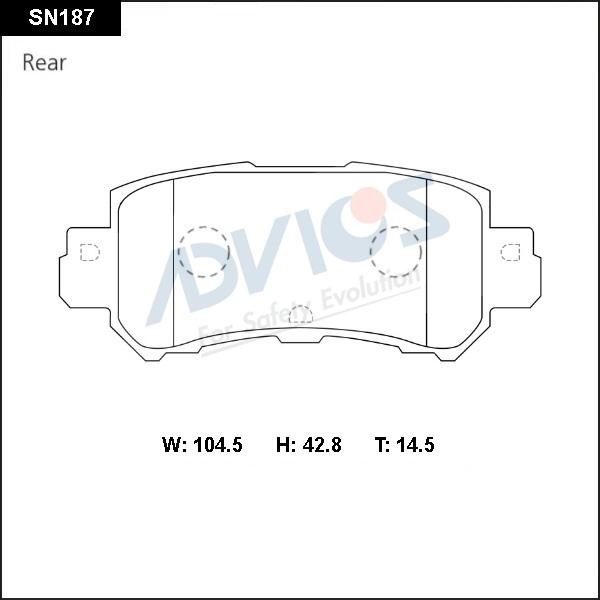 Advics SN187 - Brake Pad Set, disc brake www.autospares.lv