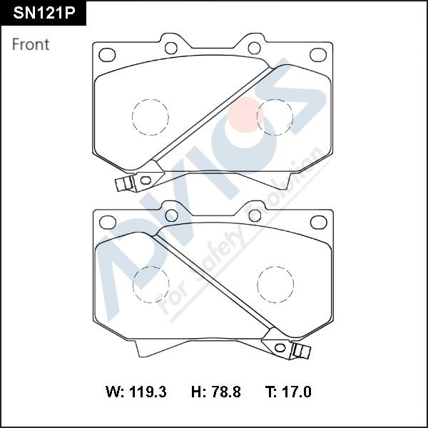 Advics SN121P - Brake Pad Set, disc brake www.autospares.lv