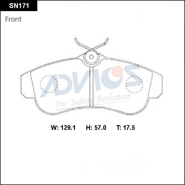 Advics SN171 - Bremžu uzliku kompl., Disku bremzes autospares.lv