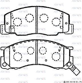 Advics SN851P - Brake Pad Set, disc brake www.autospares.lv