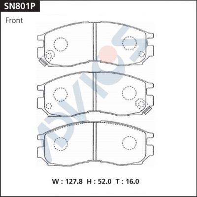 Advics SN801P - Тормозные колодки, дисковые, комплект www.autospares.lv