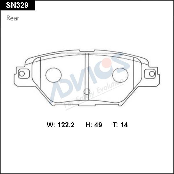 Advics SN329 - Brake Pad Set, disc brake www.autospares.lv