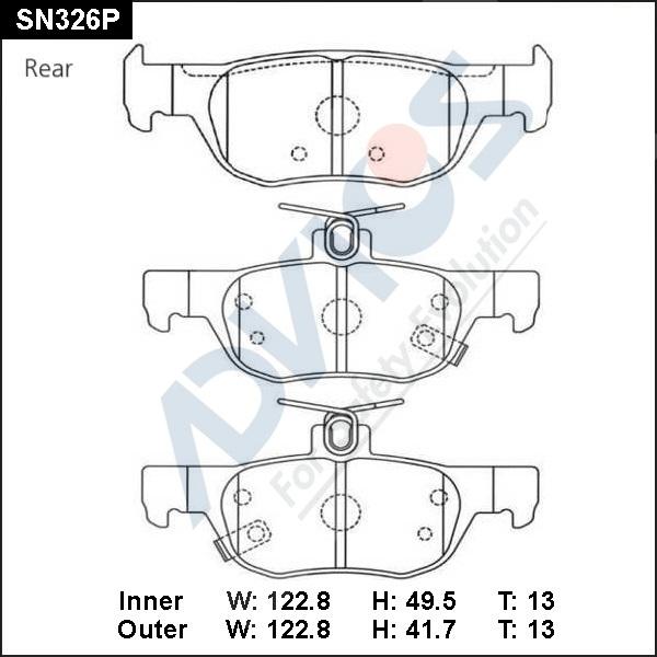 Advics SN326P - Тормозные колодки, дисковые, комплект www.autospares.lv