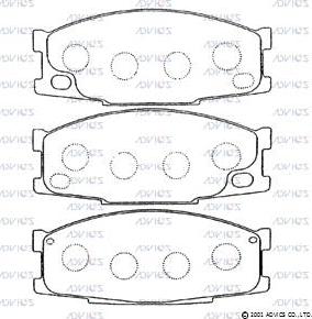 Advics SN244E - Bremžu uzliku kompl., Disku bremzes www.autospares.lv