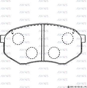 Advics SN245 - Тормозные колодки, дисковые, комплект www.autospares.lv