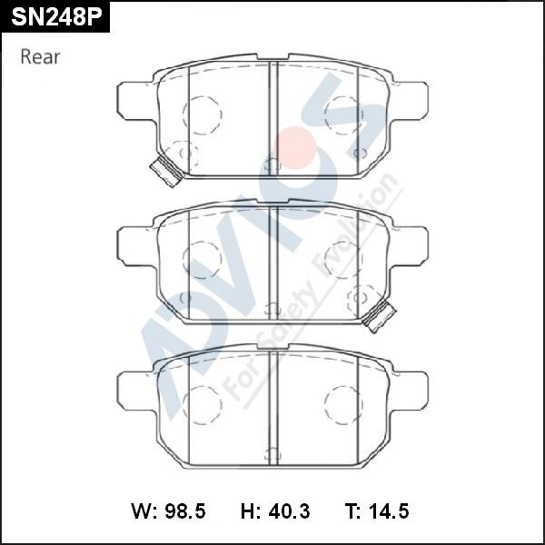 Advics SN248P - Bremžu uzliku kompl., Disku bremzes autospares.lv