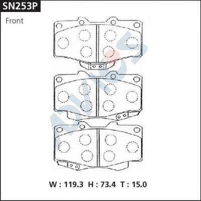 Advics SN253P - Bremžu uzliku kompl., Disku bremzes www.autospares.lv