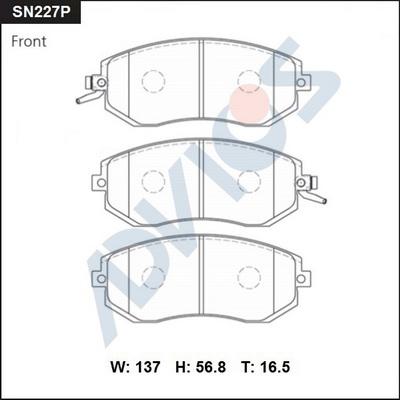 Advics SN227P - Bremžu uzliku kompl., Disku bremzes autospares.lv