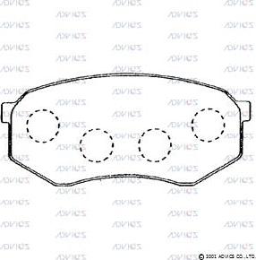 Advics SN279 - Тормозные колодки, дисковые, комплект www.autospares.lv