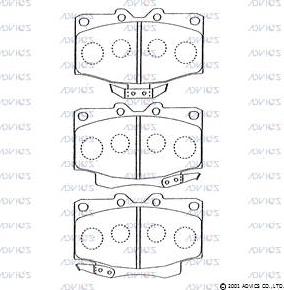 Advics SN274P - Bremžu uzliku kompl., Disku bremzes www.autospares.lv