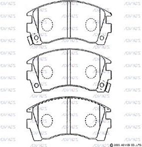 Advics SN798P - Bremžu uzliku kompl., Disku bremzes www.autospares.lv