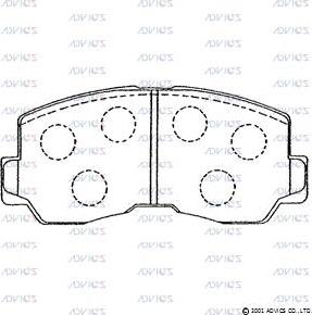 Advics SN732 - Bremžu uzliku kompl., Disku bremzes www.autospares.lv